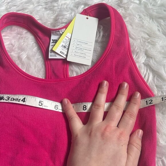 NWT All In Motion Pink Ribbed Modal Cropped Tank Top Size M - Picture 6 of 11
